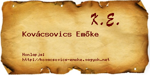 Kovácsovics Emőke névjegykártya