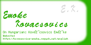 emoke kovacsovics business card